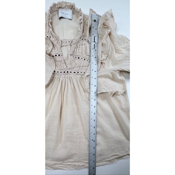 NEO NOIR Aurika S Voile Blouse Ruffle Cotton Long Sleeve Womens Size US 4 EUC 34 - Picture 7 of 10